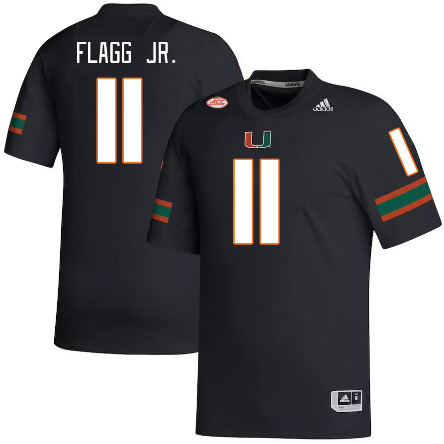 Men #11 Corey Flagg Jr. Miami Hurricanes College Football Jerseys Stitched-Black